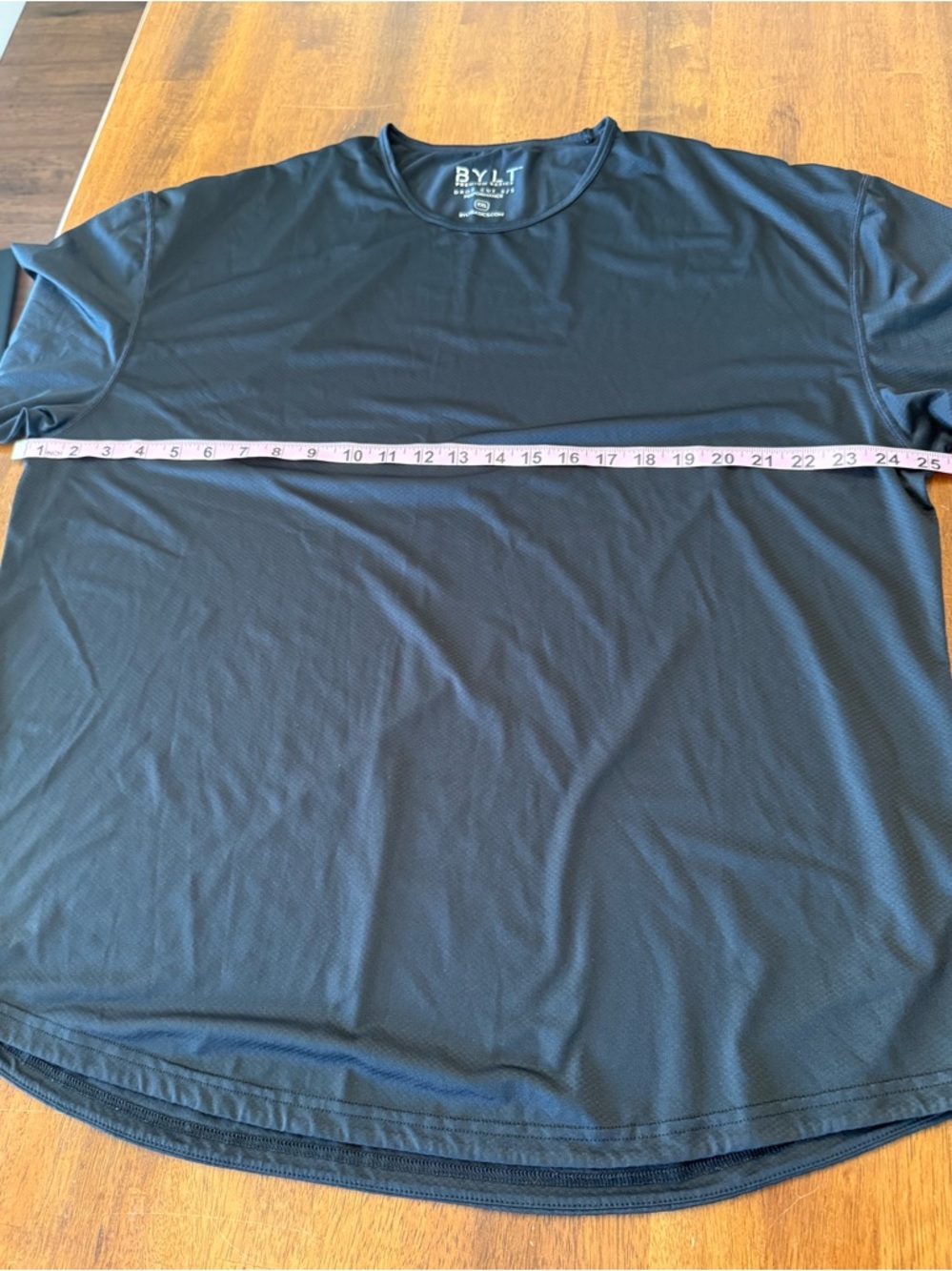BYLT Men’s Black Performance Crew Neck drop cut SS Shirt - XXL